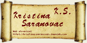 Kristina Saranovac vizit kartica